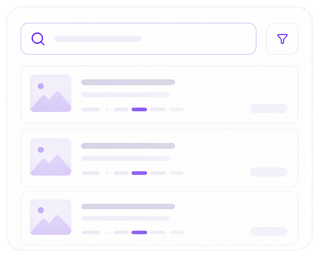 Search and offer discovery interface