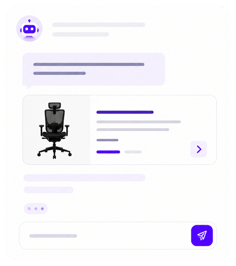 Agent chat recommendation interface